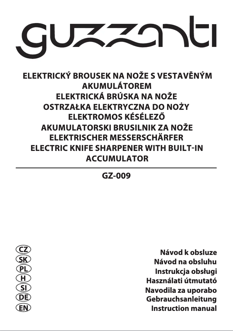 Page 1 de la notice Manuel utilisateur Guzzanti GZ 009