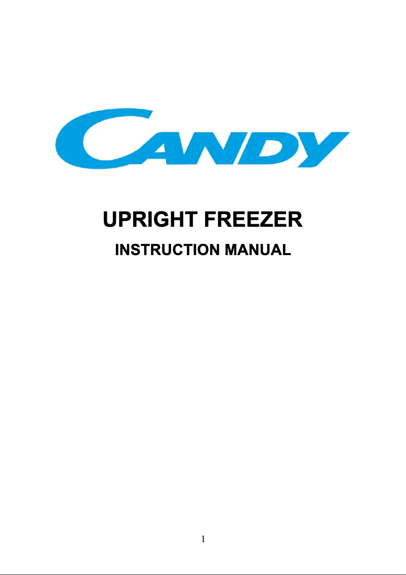 Page 1 of the manual User Manual Candy CNF 170 FW