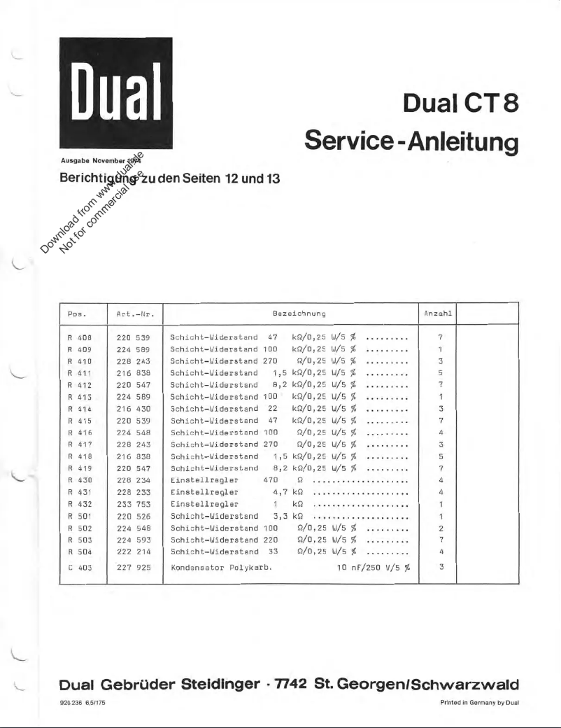 First page image of the manual for CT 8