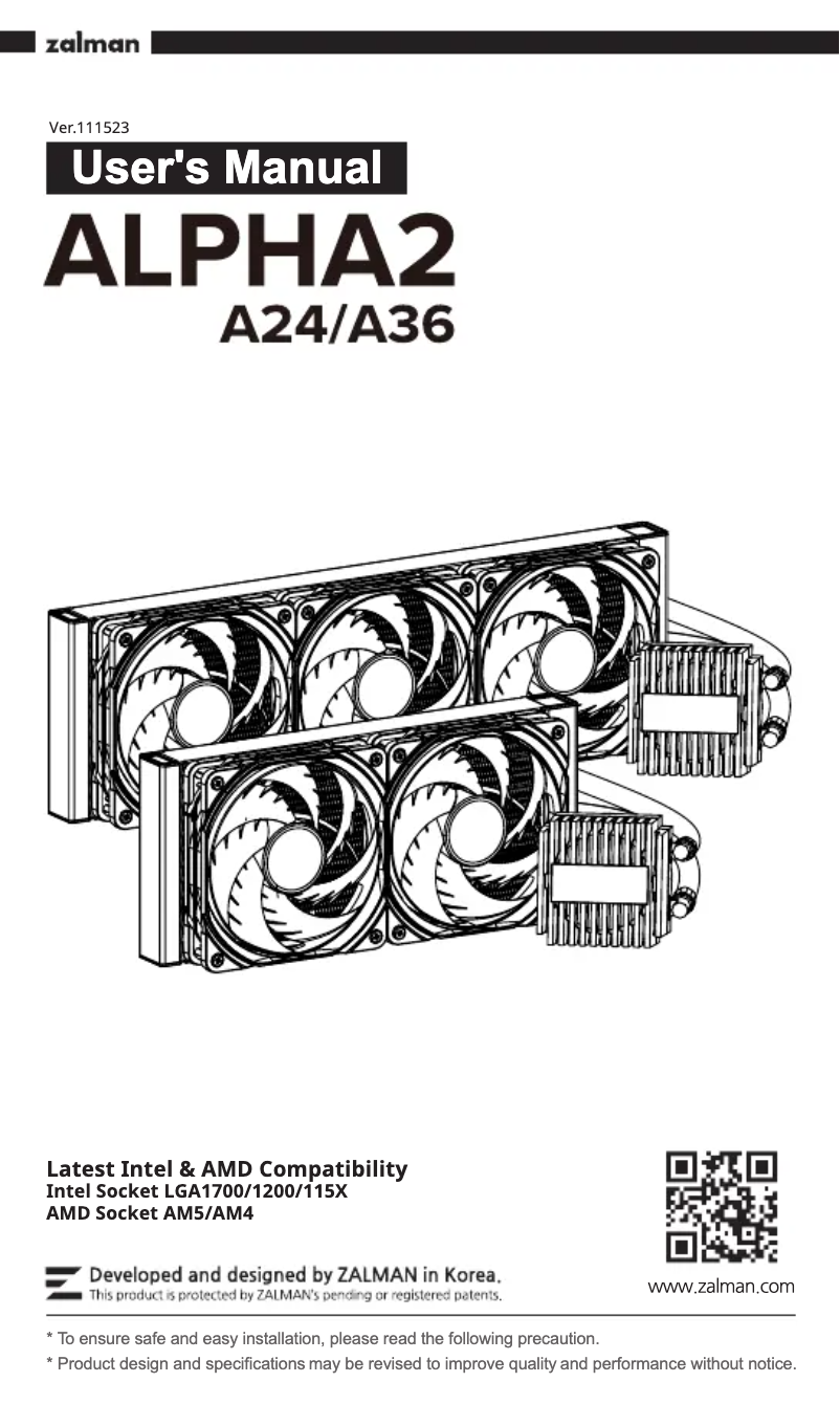 First page image of the manual for ALPHA2 A24