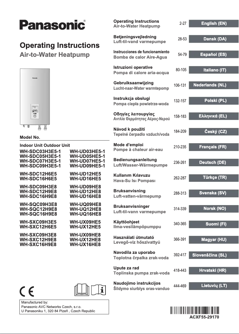 First page image of the manual for WH-SDC16H9E8