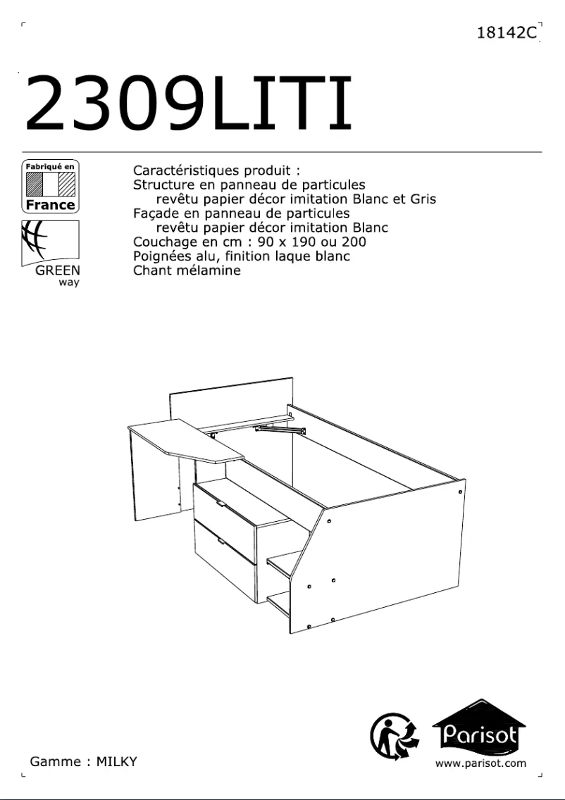 First page image of the manual for Milky 2309LITI
