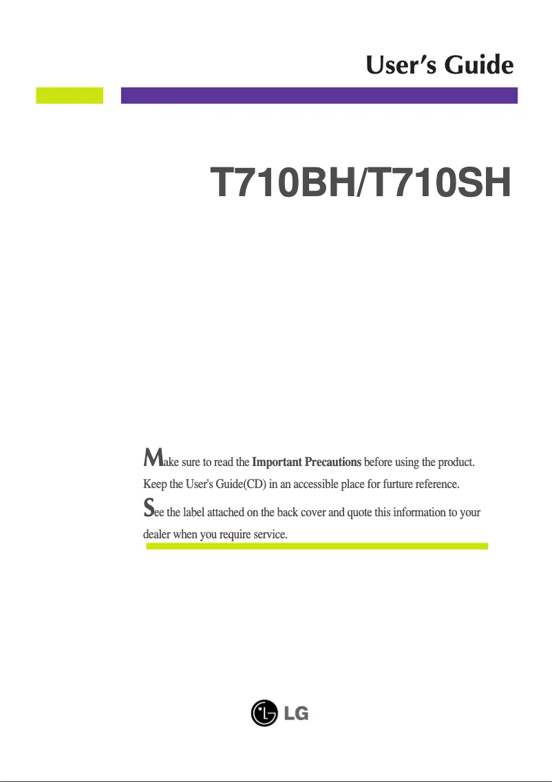 First page image of the manual for T710SHK