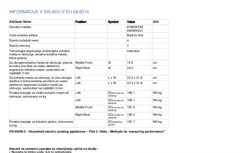 First page image of the manual for EIS82453IZ