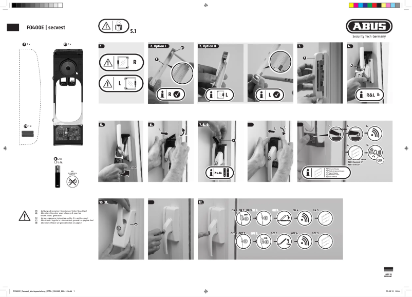Page 1 de la notice Manuel utilisateur Abus FUFT50051W