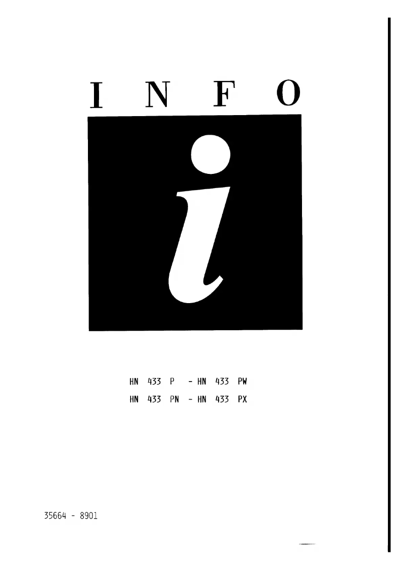 First page image of the manual for HN 433 P