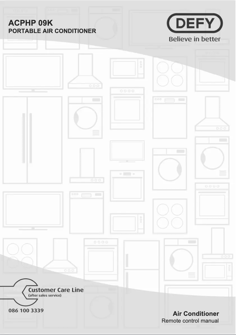 Page 1 of the manual User Manual Defy ACPHP09K