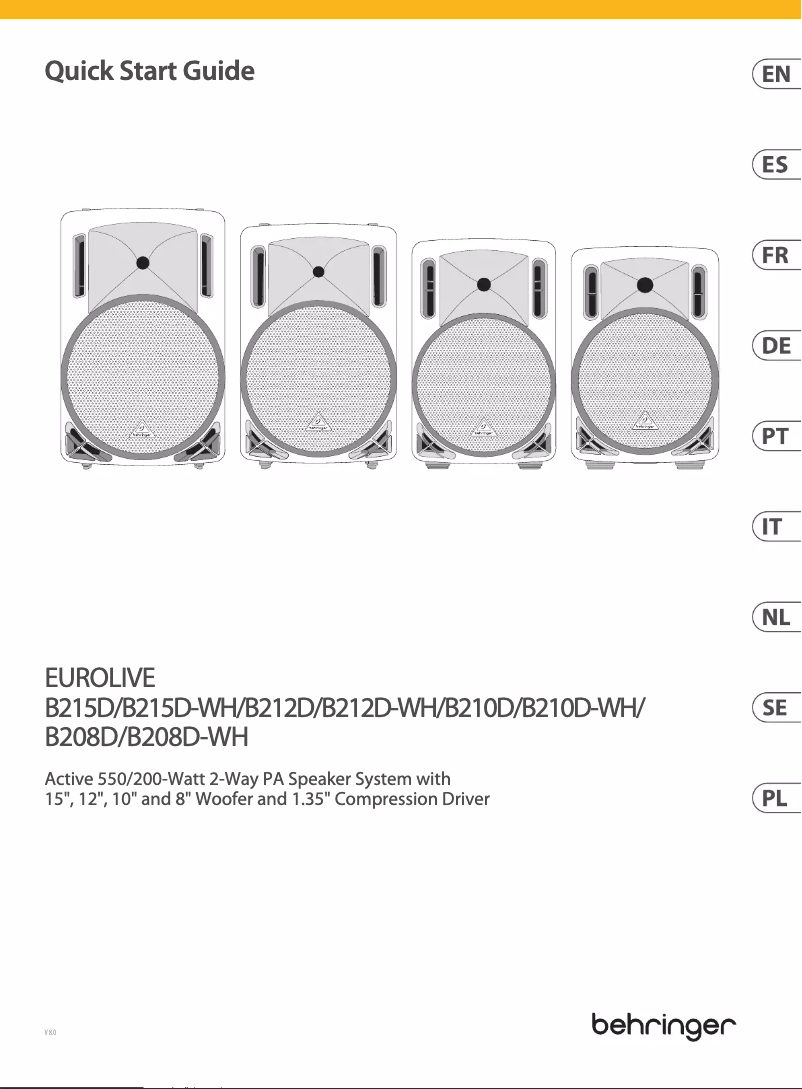 Page 1 of the manual Quick Start Guide Behringer Eurolive B215D