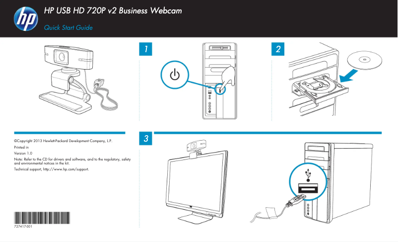 Page 1 of the manual User Manual HP USB HD 720P v2