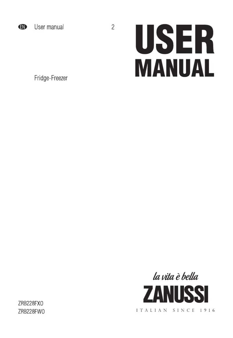 Page 1 of the manual User Manual Zanussi ZRB 228 FXO