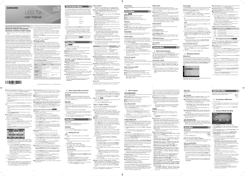 Page 1 of the manual User Manual Samsung UN32J4000EF