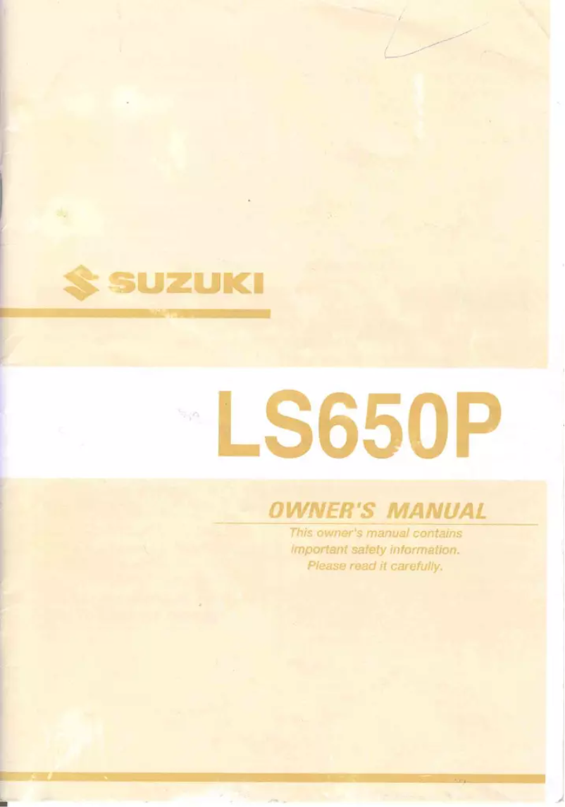 First page image of the manual for LS650P (2001)