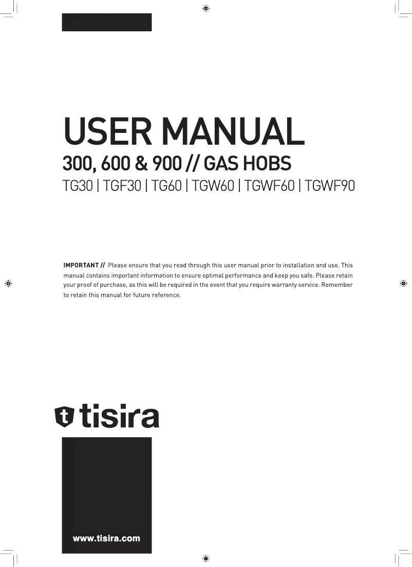 First page image of the manual for TGW60