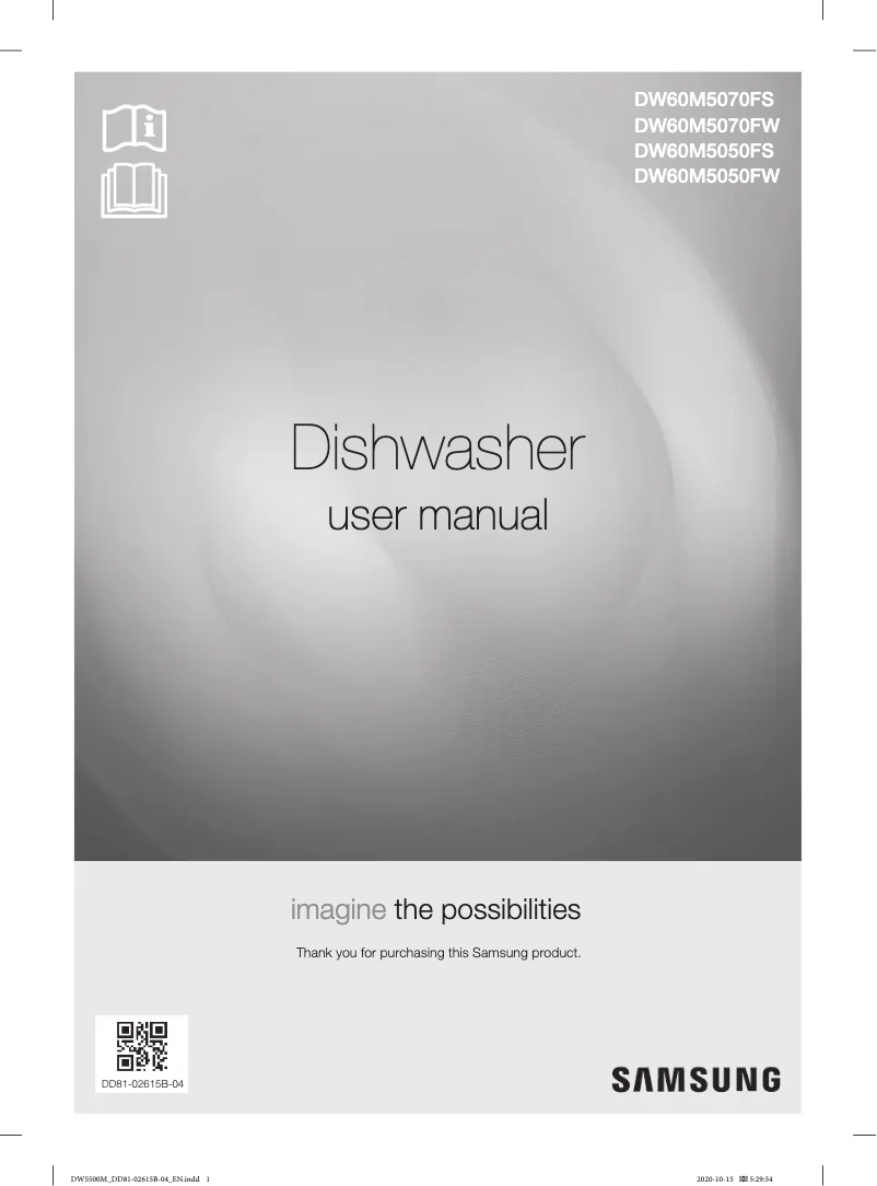 First page image of the manual for DW60M5070FG