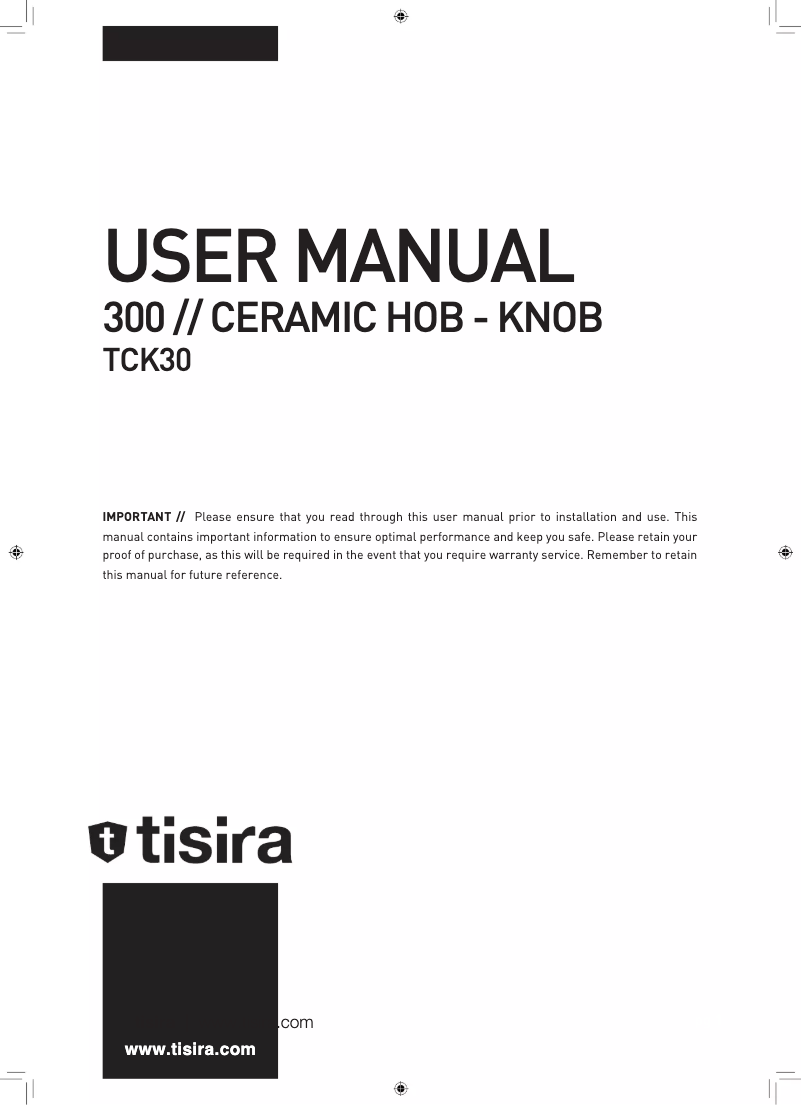 Page 1 of the manual User Manual Tisira TCK30