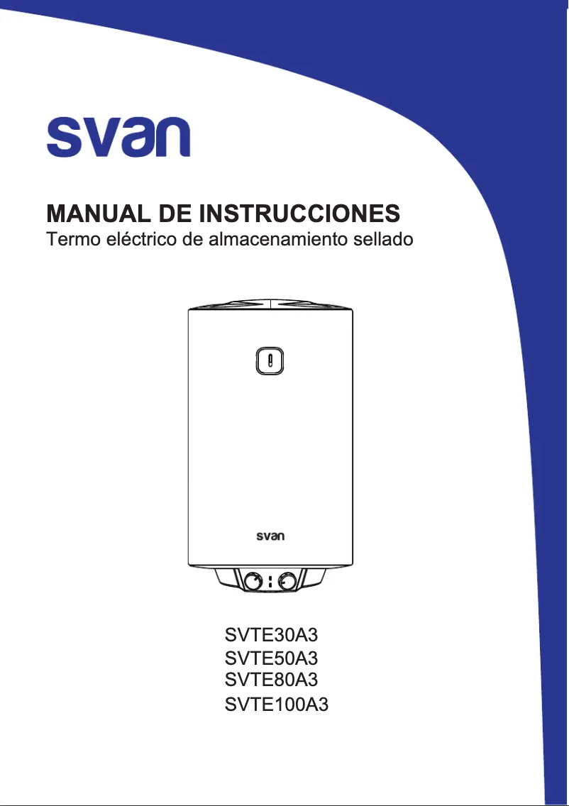 Page 1 of the manual User Manual SVAN SVTE80A3