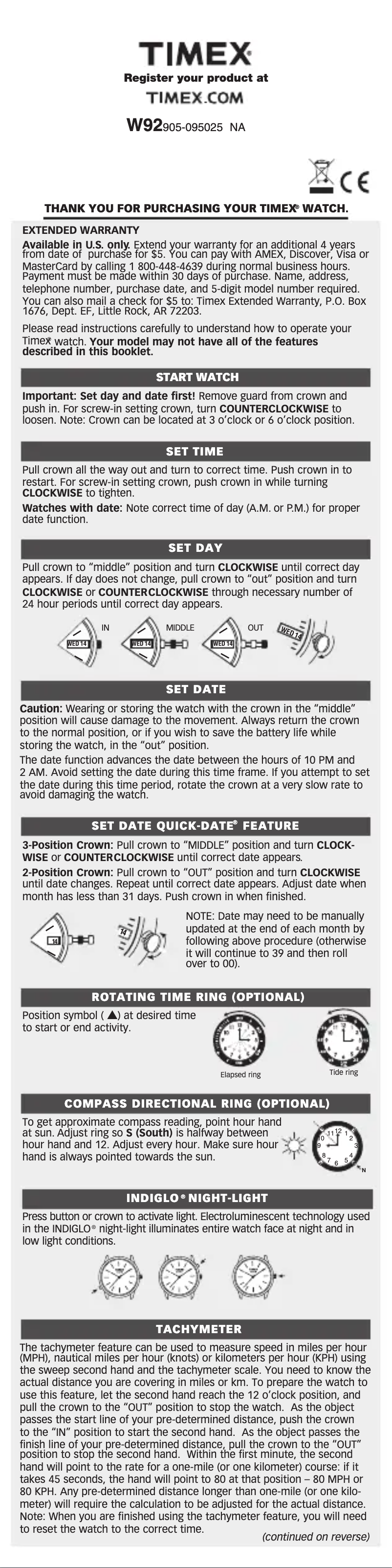 First page image of the manual for Men's Sport T2P028
