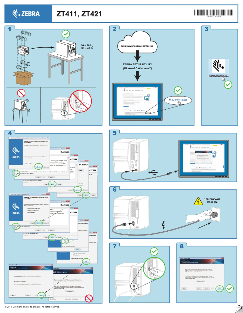 Page 1 of the manual Installation Guide Zebra ZT411