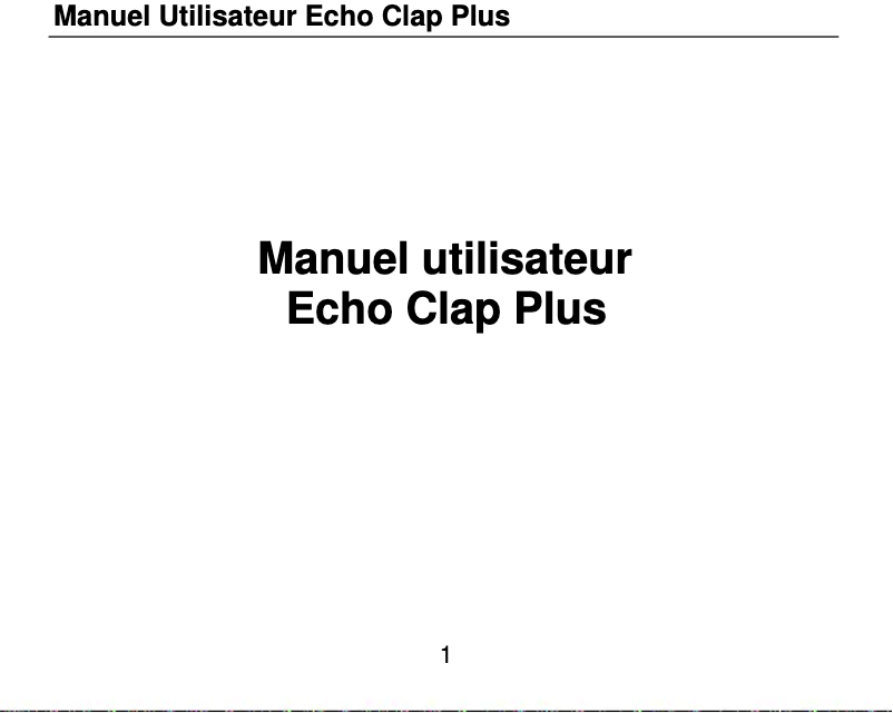 First page image of the manual for Clap Plus