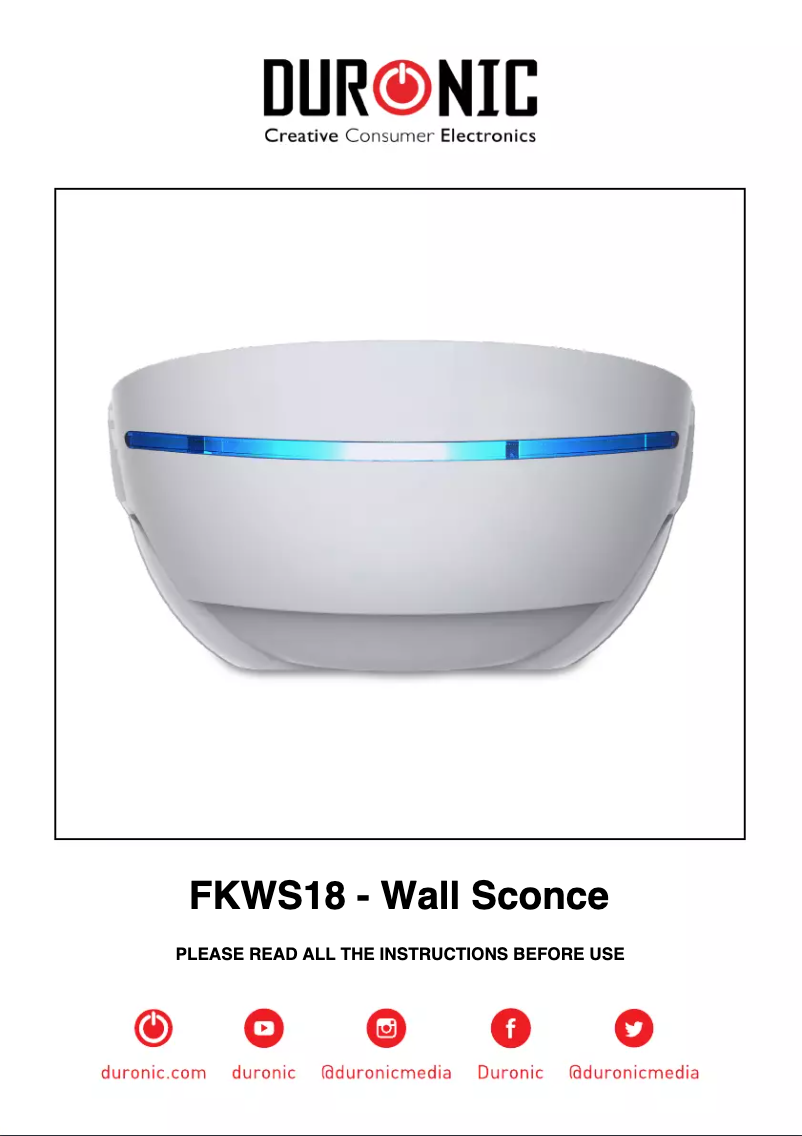 First page image of the manual for FKWS18