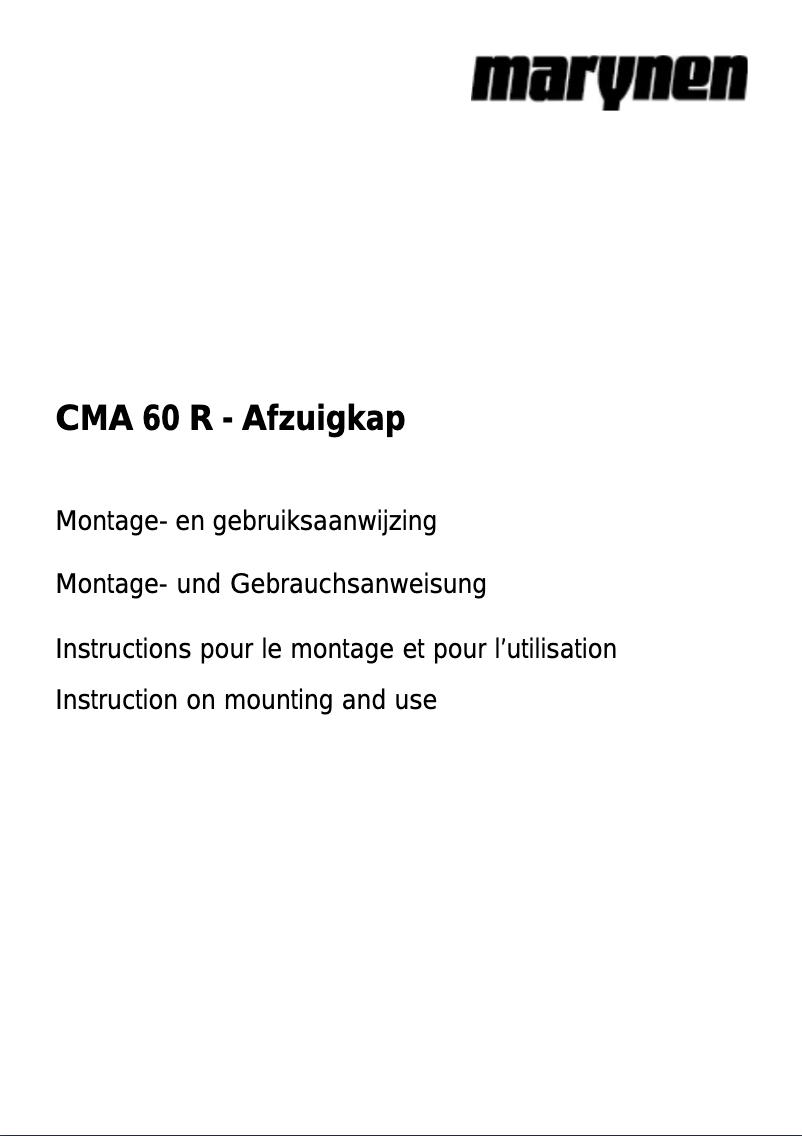 First page image of the manual for CMA 60 R