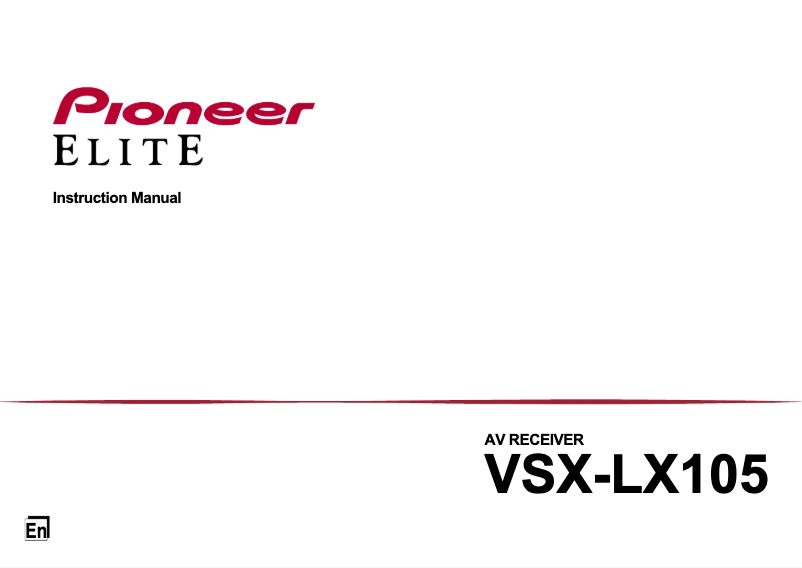 First page image of the manual for VSX-LX105