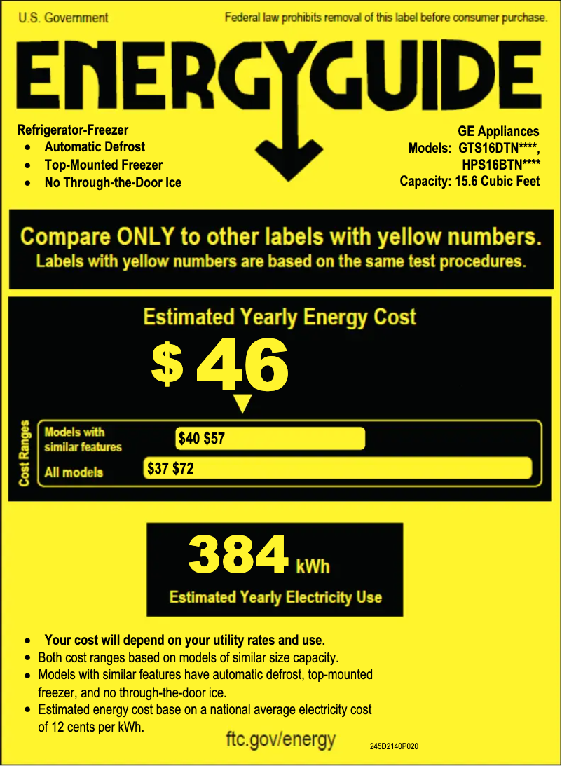 First page image of the manual for GTS16DTNRWW