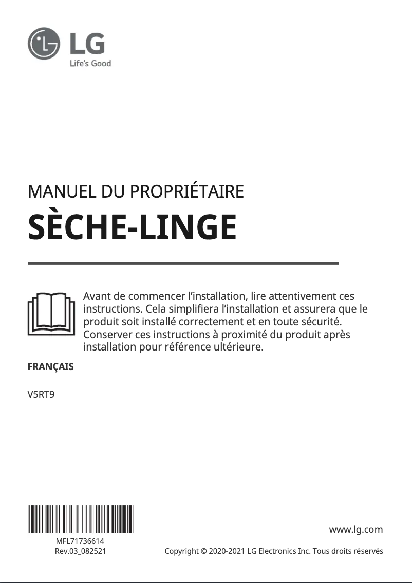 First page image of the manual for V5RT9