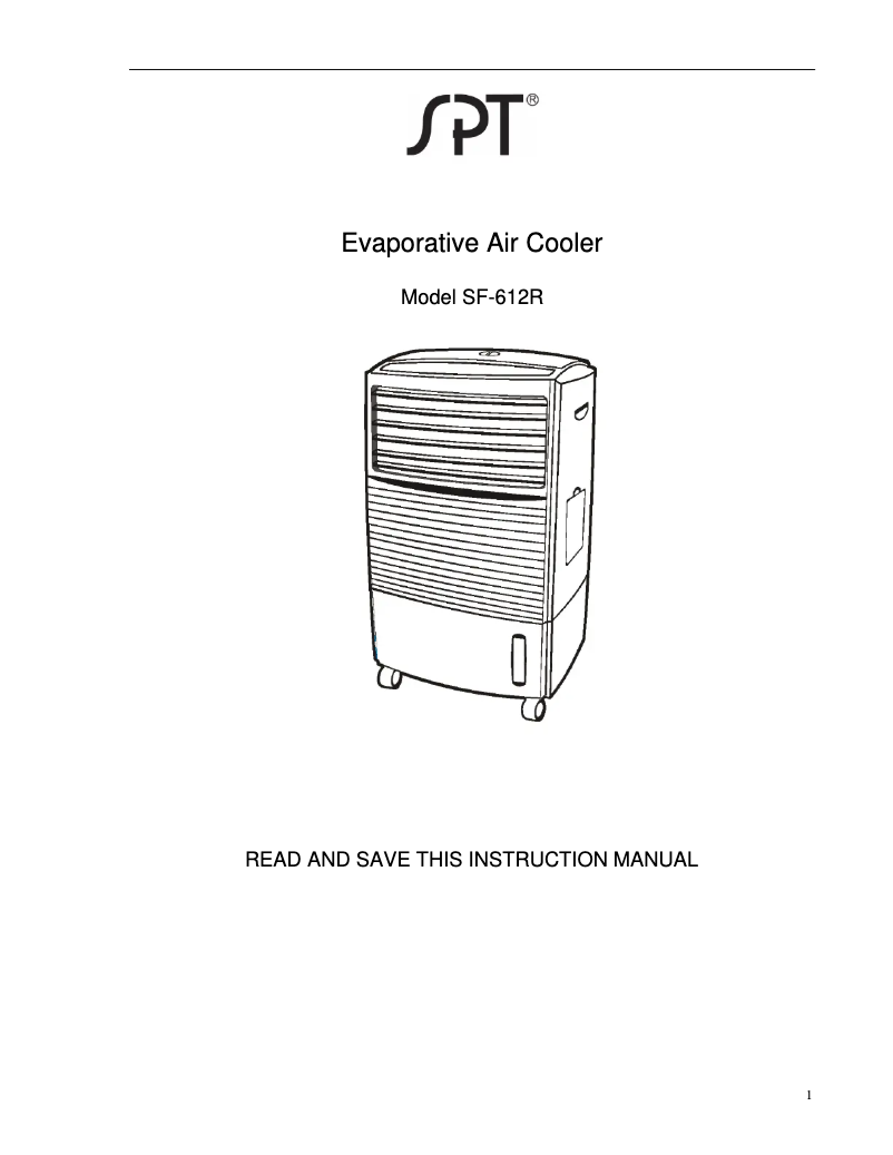 First page image of the manual for SF-612R