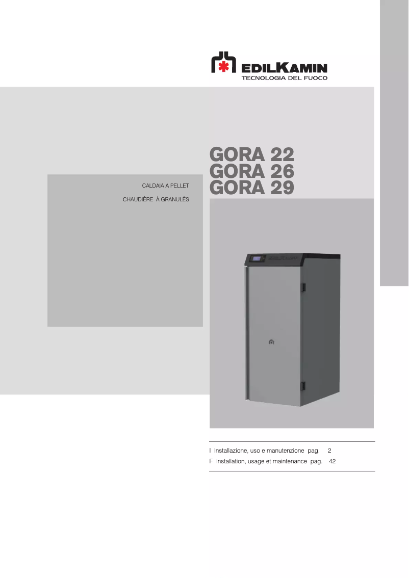 First page image of the manual for GORA 22