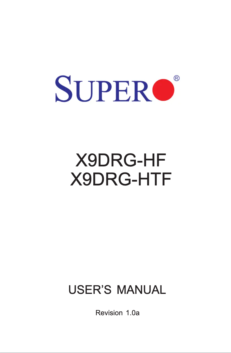 First page image of the manual for X9DRG-HTF