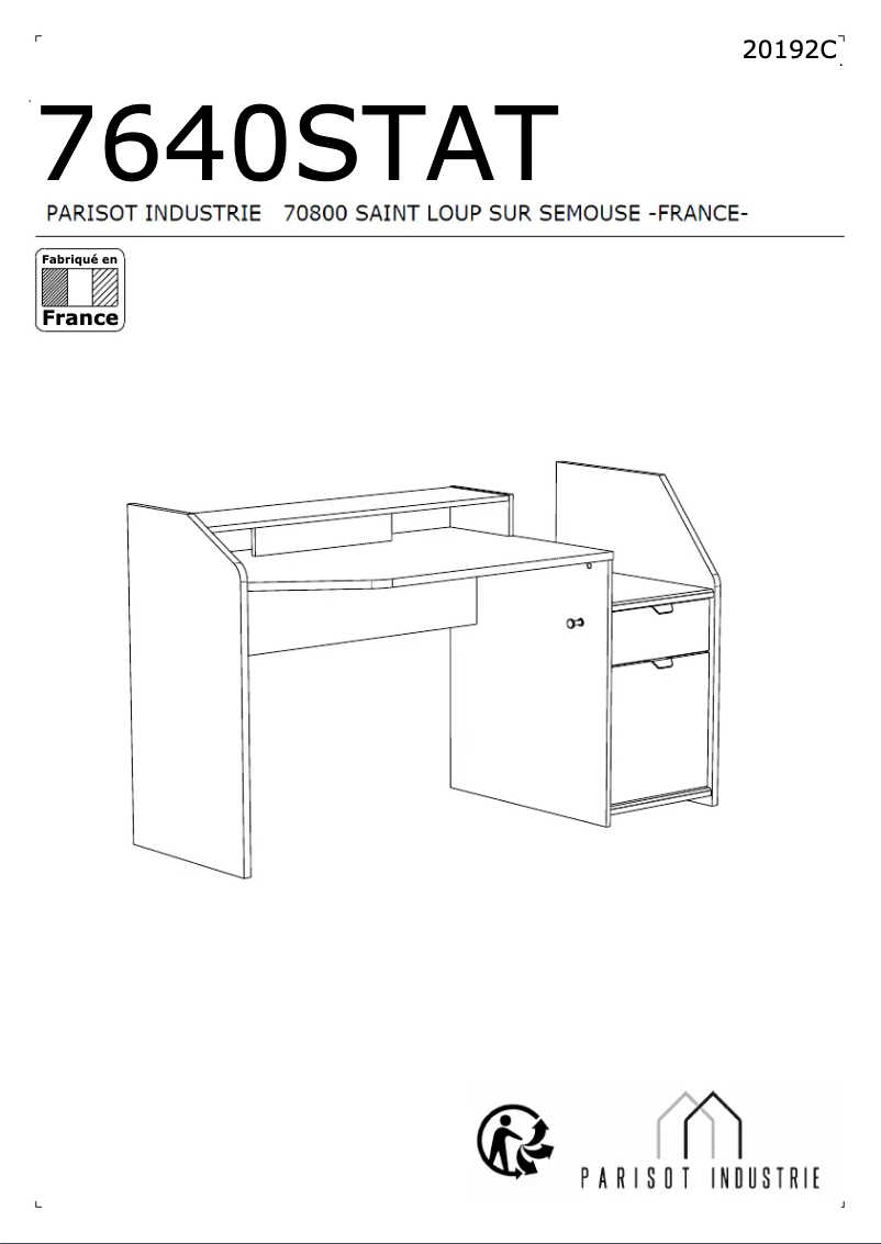 First page image of the manual for SetUp 7640STAT