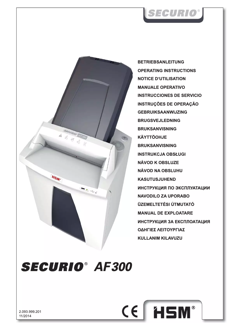 First page image of the manual for Securio AF300 1.9 x 15mm