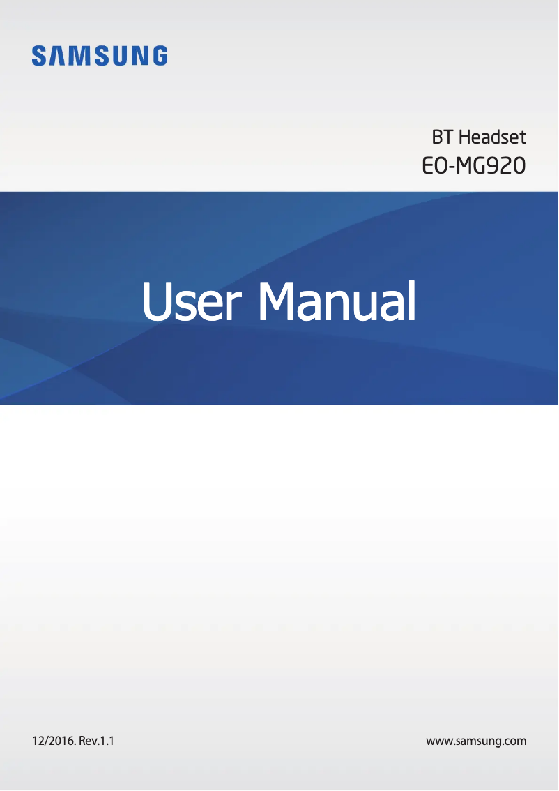 First page image of the manual for EO-MG920