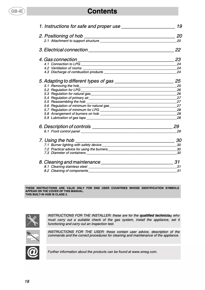 Page 1 of the manual User Manual Smeg PD106ES