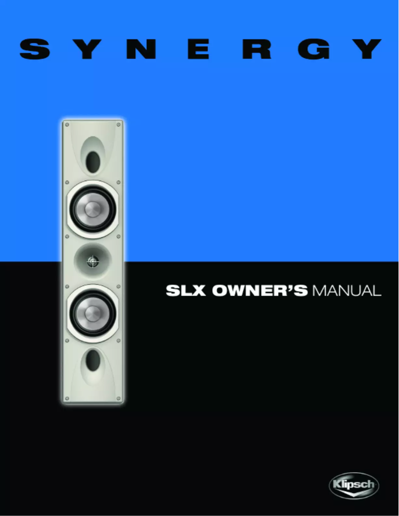 Page 1 of the manual User Manual Klipsch SLX