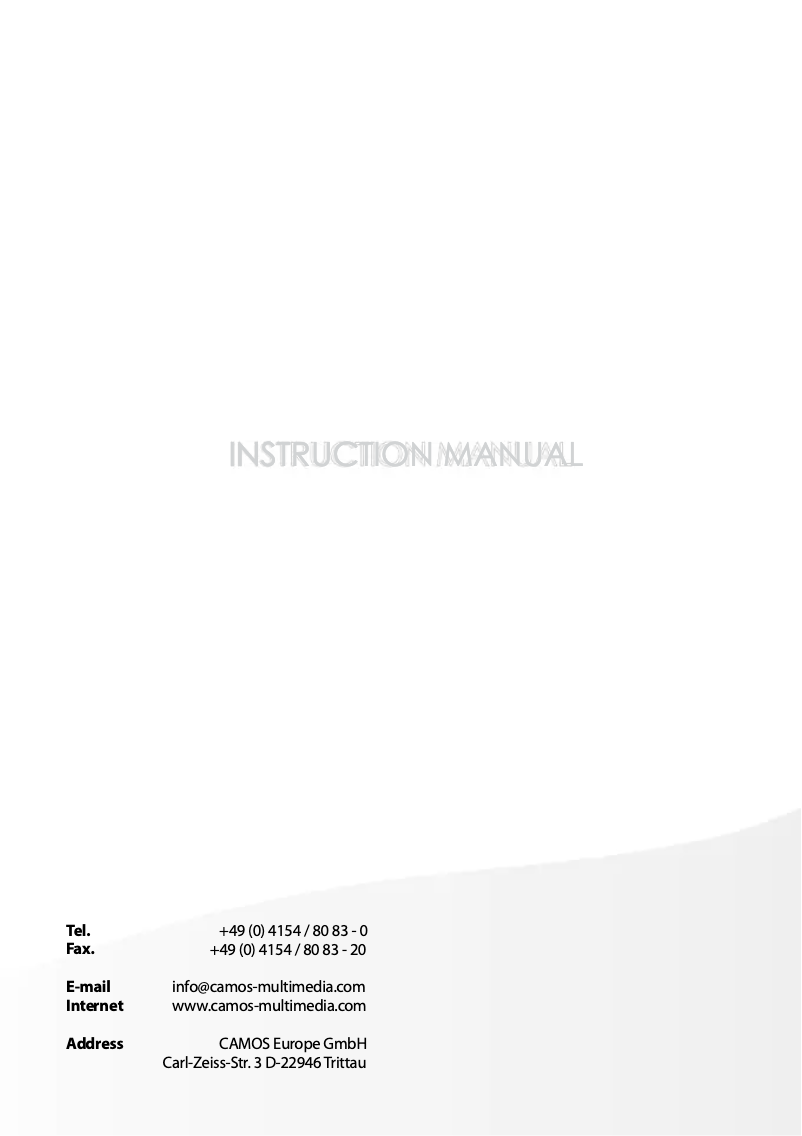 Page 1 of the manual User Manual Camos CM-116FS