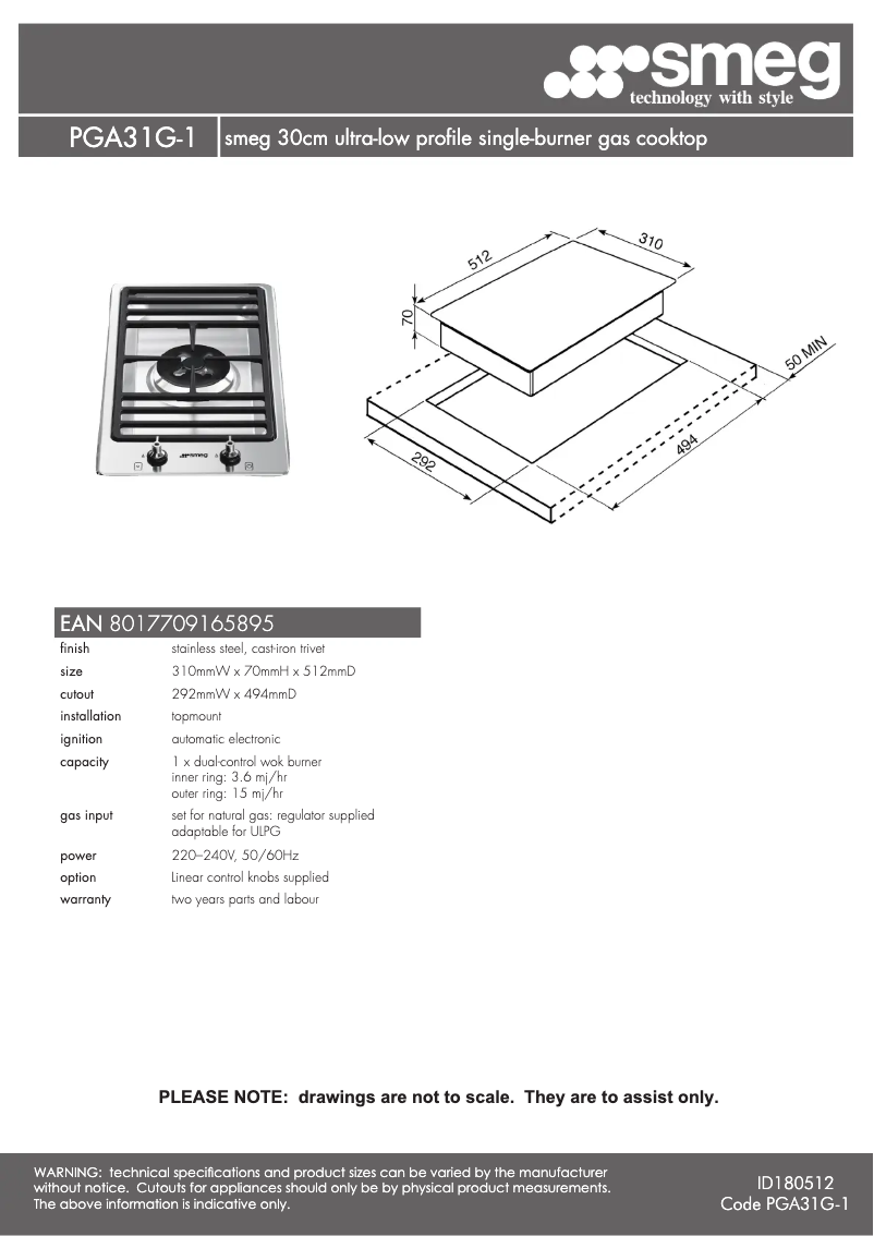 First page image of the manual for PGA31G