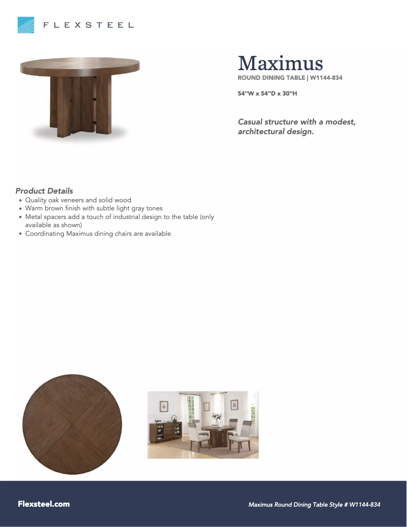 Page 1 of the manual User Manual Flexsteel Maximus W1144-834