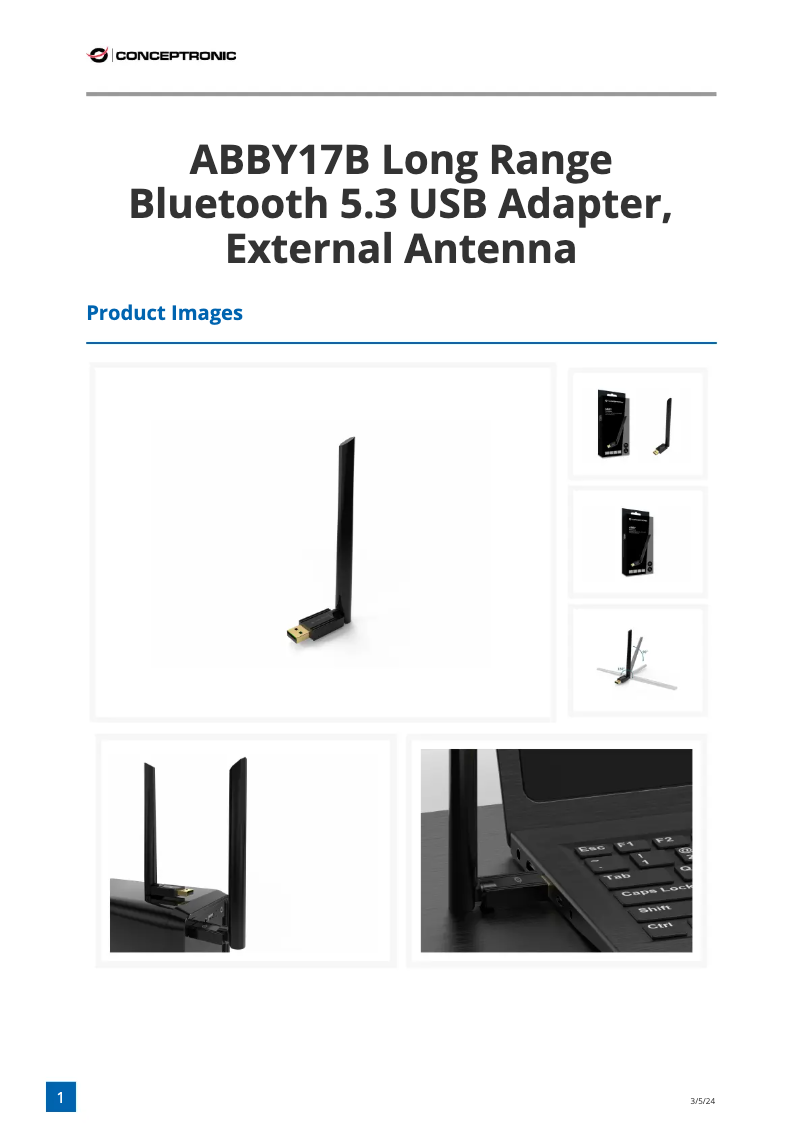 Page 1 of the manual Technical Sheet Conceptronic ABBY17B