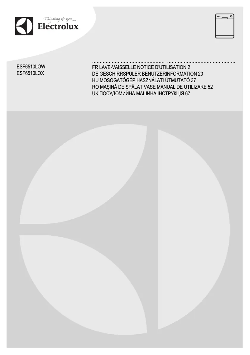 First page image of the manual for ESF6510LOW