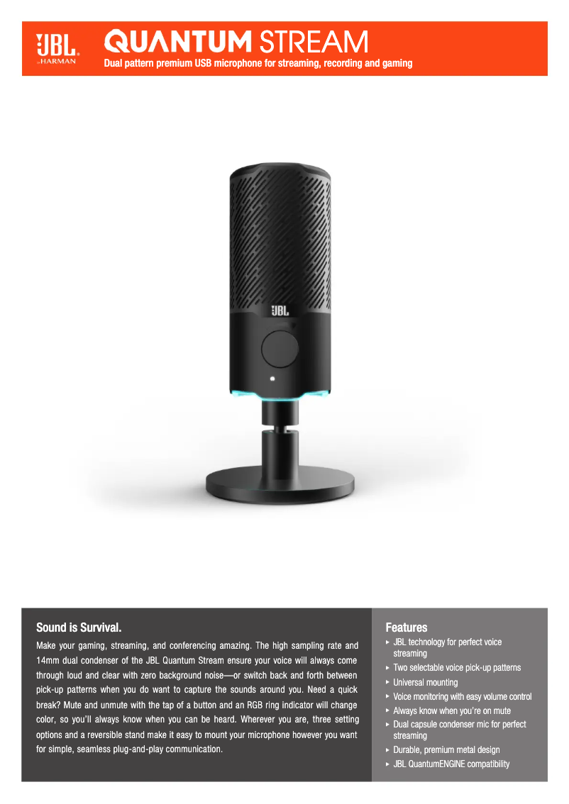 First page image of the manual for Quantum Stream