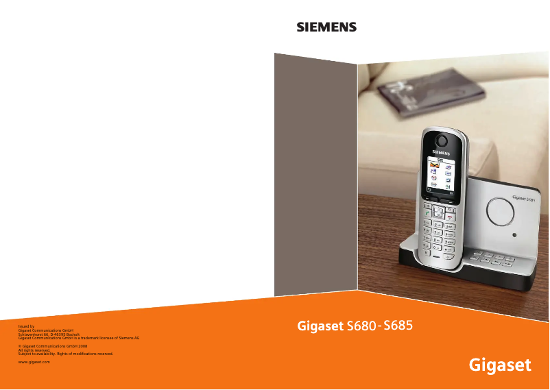 First page image of the manual for Gigaset S685