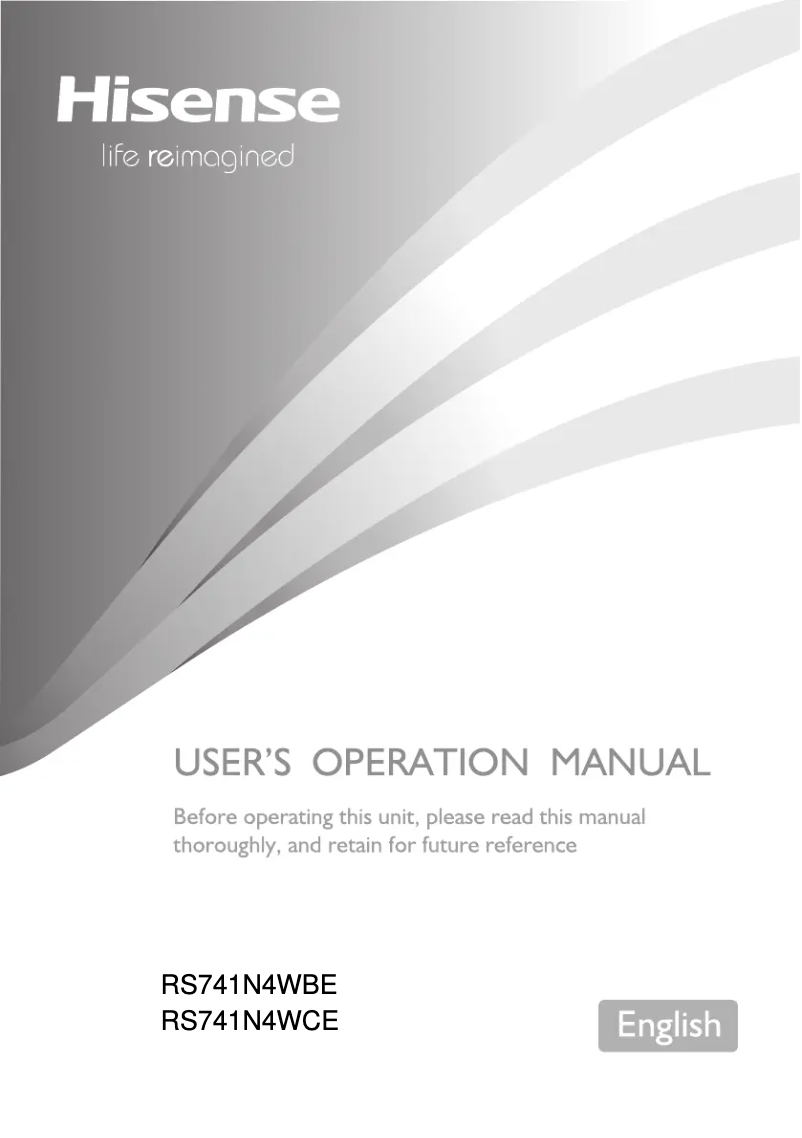 Page 1 of the manual User Manual Hisense RS741N4WCE