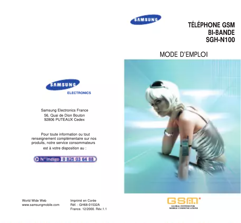 First page image of the manual for SGH-N100SA