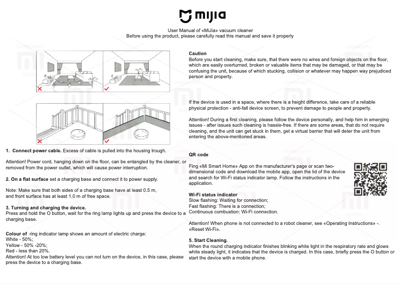 First page image of the manual for MiJia Robot Vacuum Cleaner
