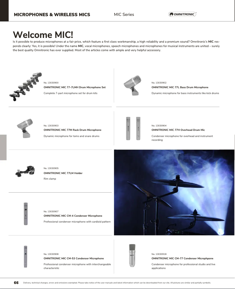 Page 1 of the manual Catalogue Omnitronic MIC 77H