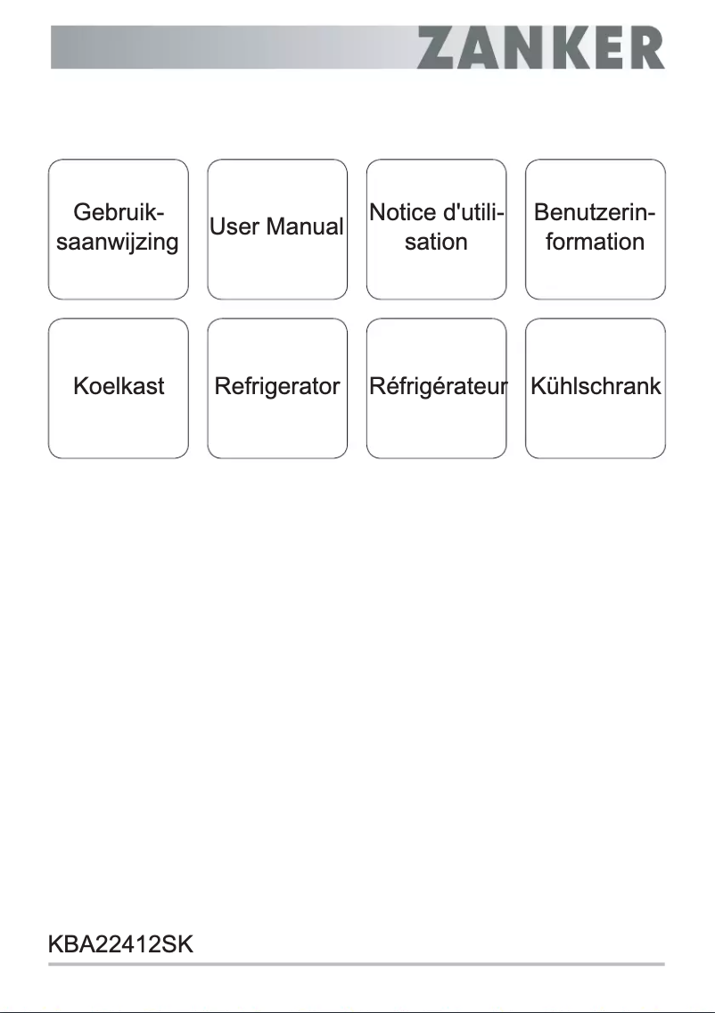 Page 1 of the manual User Manual Zanker KBA22412SK