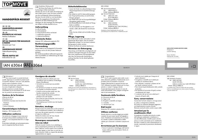 Page 1 of the manual User Manual Topmove RH-1862