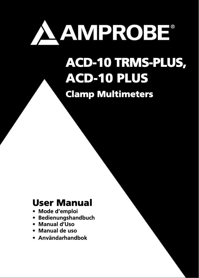 Page 1 of the manual User Manual Amprobe ACD-10 TRMS-PLUS